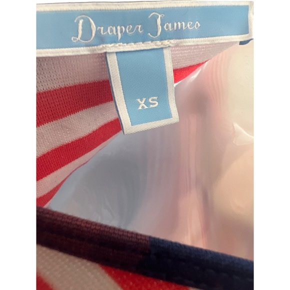 Draper James Striped Ponte Knit A Line Nassau Navy and Pink Mini Fit and Flare X - Picture 11 of 14